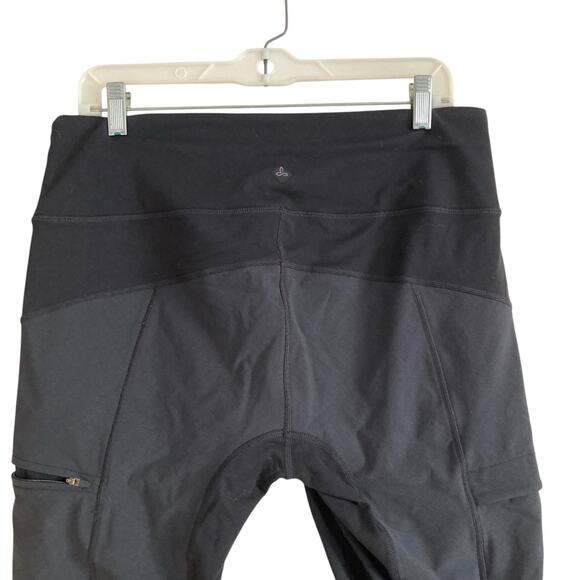 Prana Black Stretch Mid Rise Zip Pocket Athletic Workout Gym Leggings Size XL - Picture 6 of 16